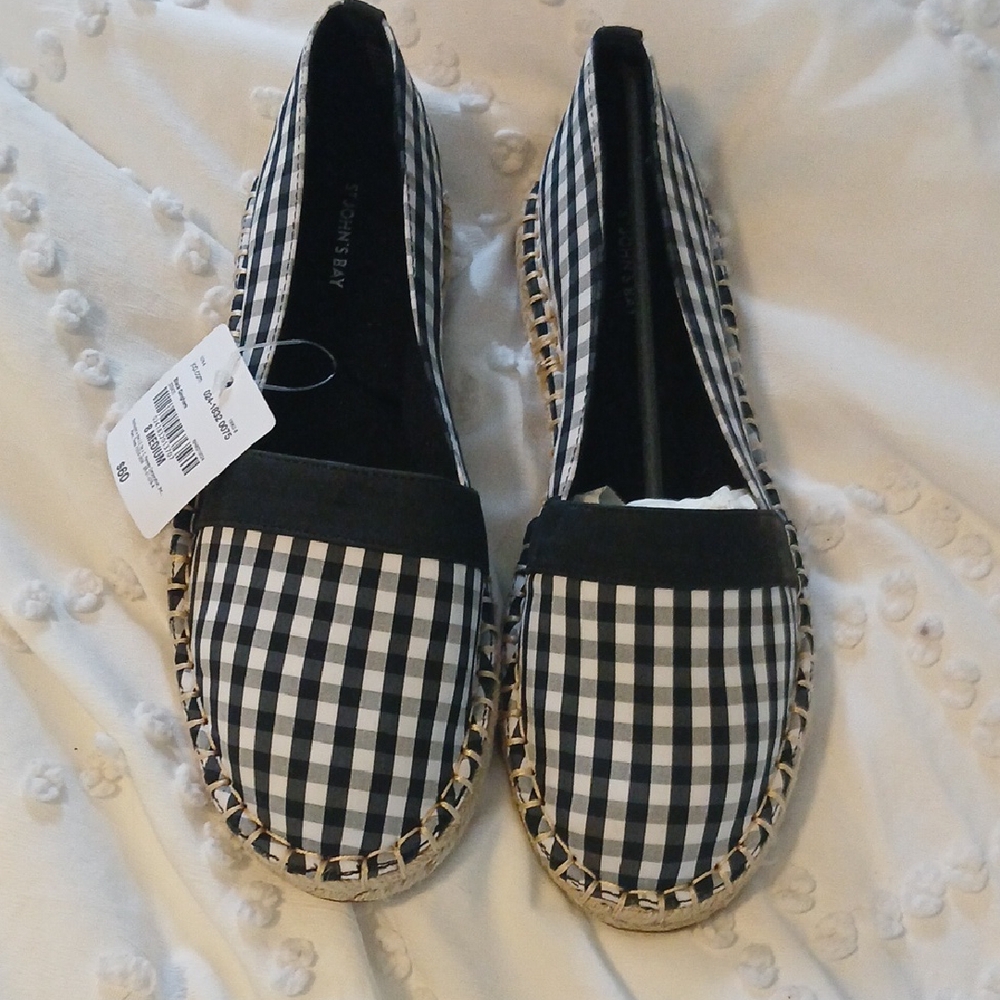 Black and White Gingham Espadrilles
